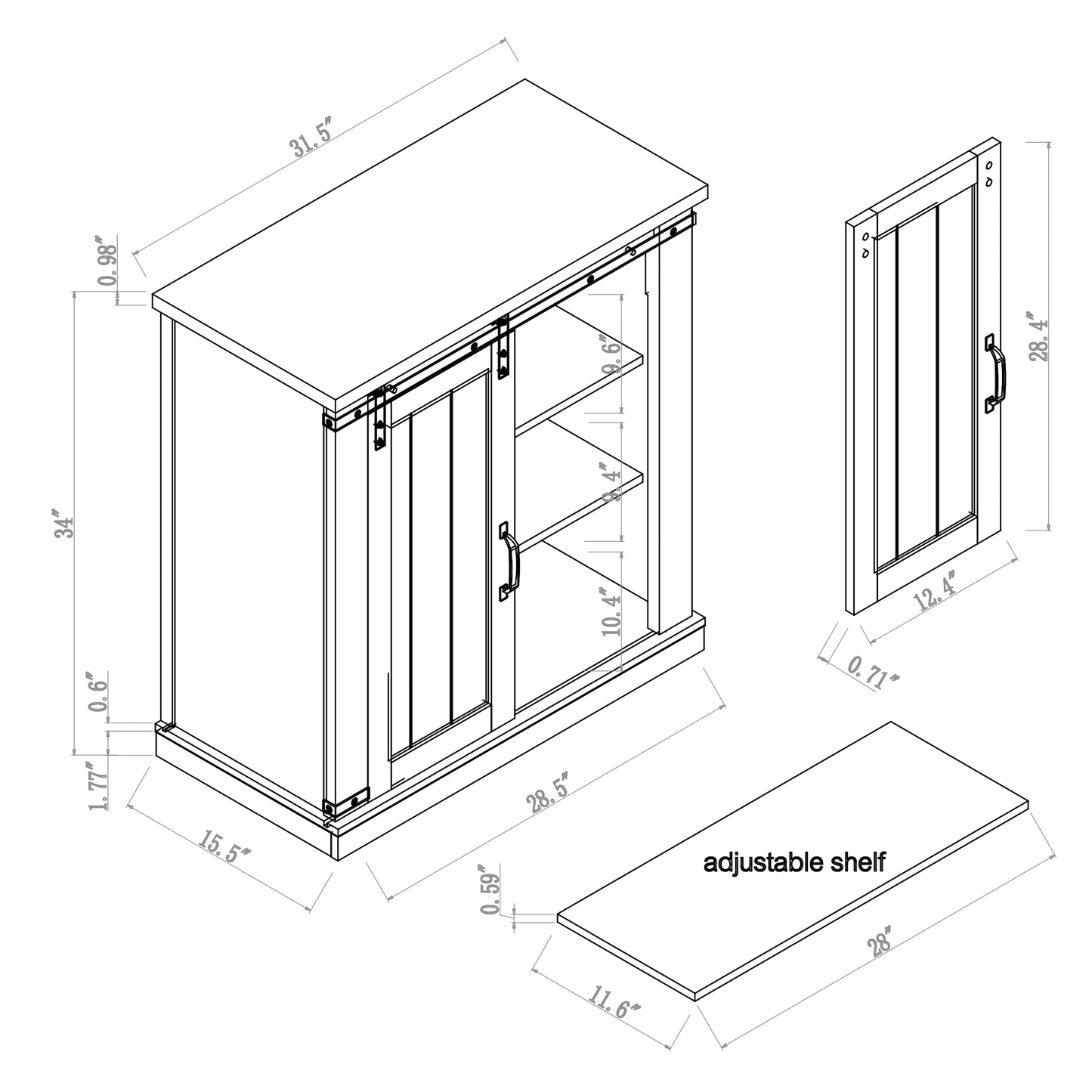 Festivo FTS20872 32" TV Stand-White