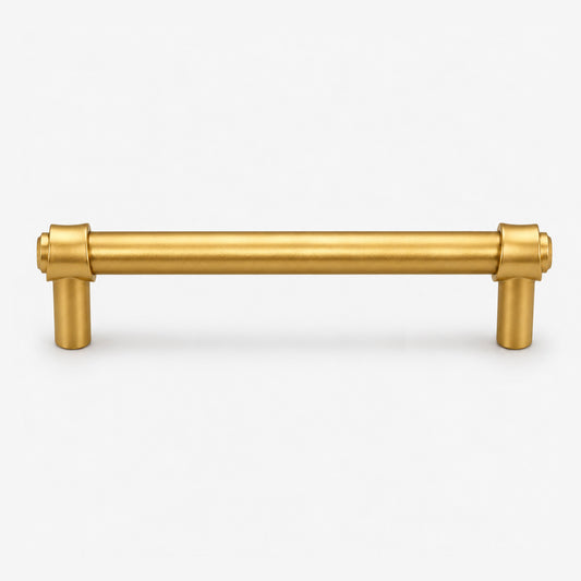 FESTIVO LF8270-128BGB 5.75" Zinc Alloy+ss201 Brushed Gold Brass Cabinet Handles Pulls, Bar-Shape Two-Holes 5 Packs