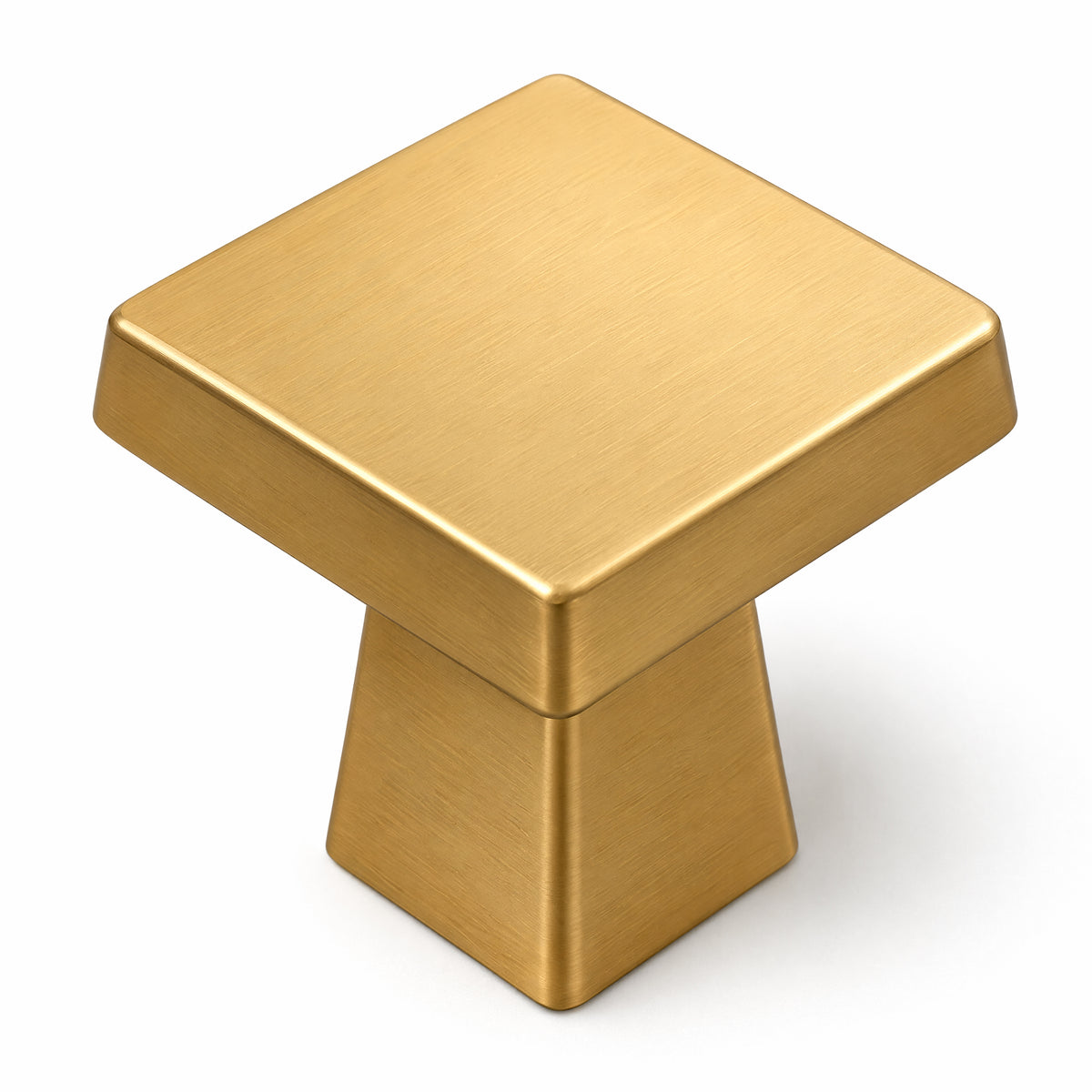 FESTIVO LF4084-BGB 1.09" Zinc Alloy Brushed Gold Brass Cabinet Handles Pulls, Square-Shape 10 Packs