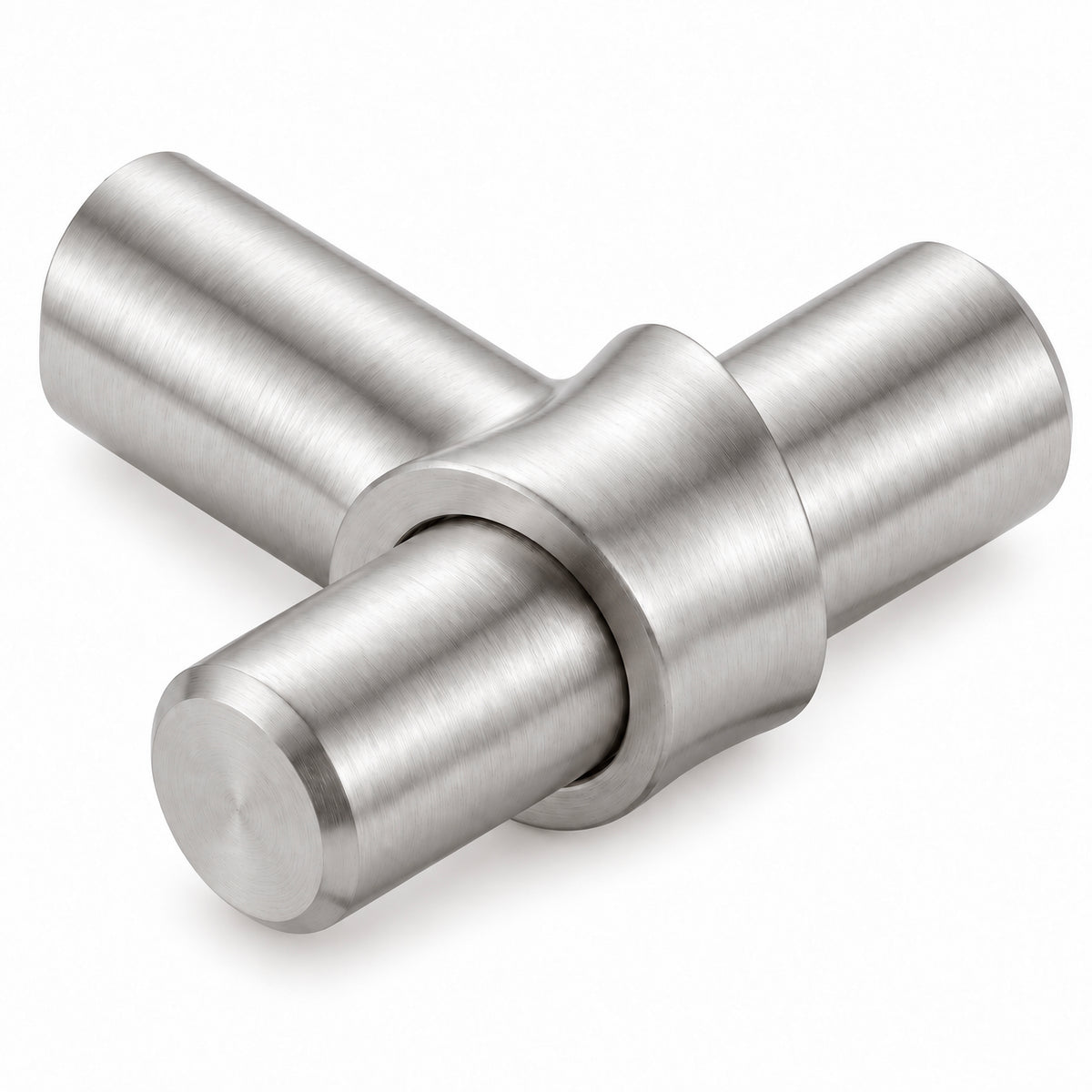 FESTIVO LF4072-BN 1.73" Zinc Alloy Brushed Nickel Cabinet Handles Pulls, Round T-Shape Bar Single Hole 10 Packs
