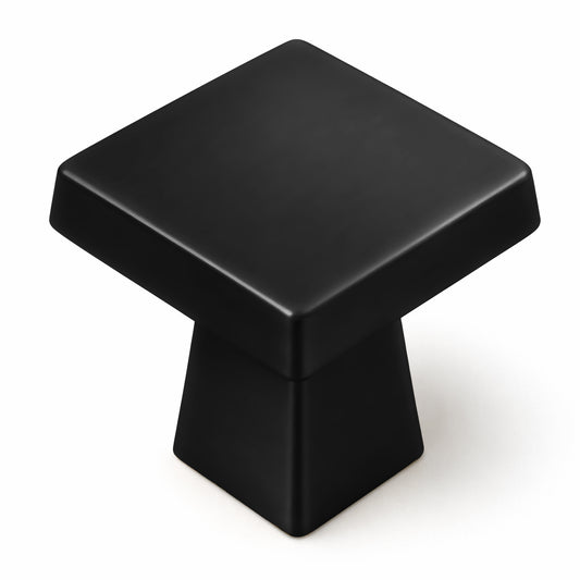 FESTIVO LF4084-MB 1.09" Zinc Alloy Matte Black Cabinet Handles Pulls, Square-Shape 10 Packs