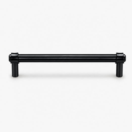 FESTIVO LF8270-160MB 7.01" Zinc Alloy+ss201 Matte Black Cabinet Handles Pulls, Bar-Shape Two-Holes 5 Packs