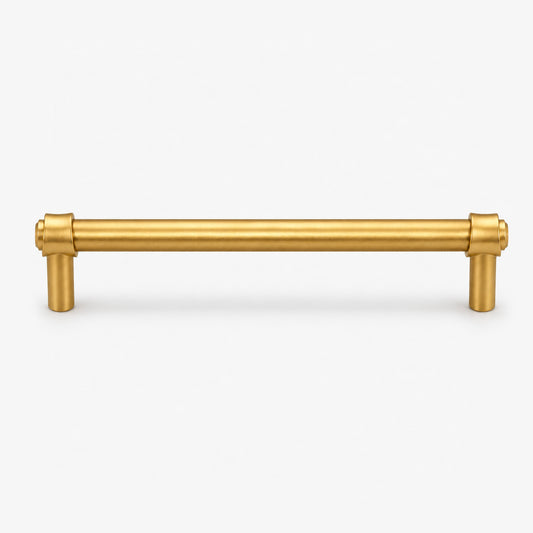 FESTIVO LF8270-160BGB 7.01" Zinc Alloy+ss201 Brushed Gold Brass Cabinet Handles Pulls, Bar-Shape Two-Holes 5 Packs