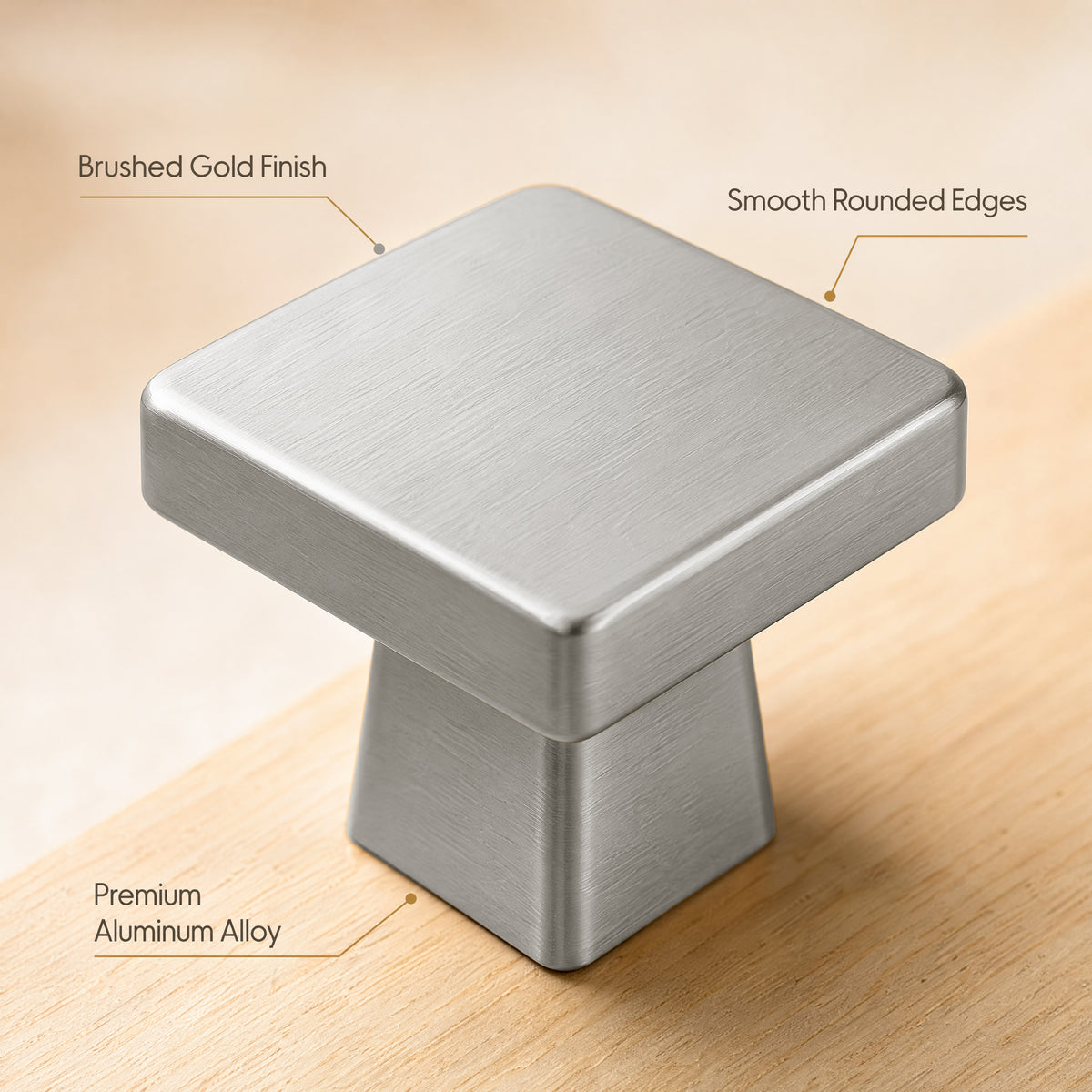 FESTIVO LF4084-BN 1.09" Zinc Alloy Brushed Nickel Cabinet Handles Pulls, Square-Shape 10 Packs