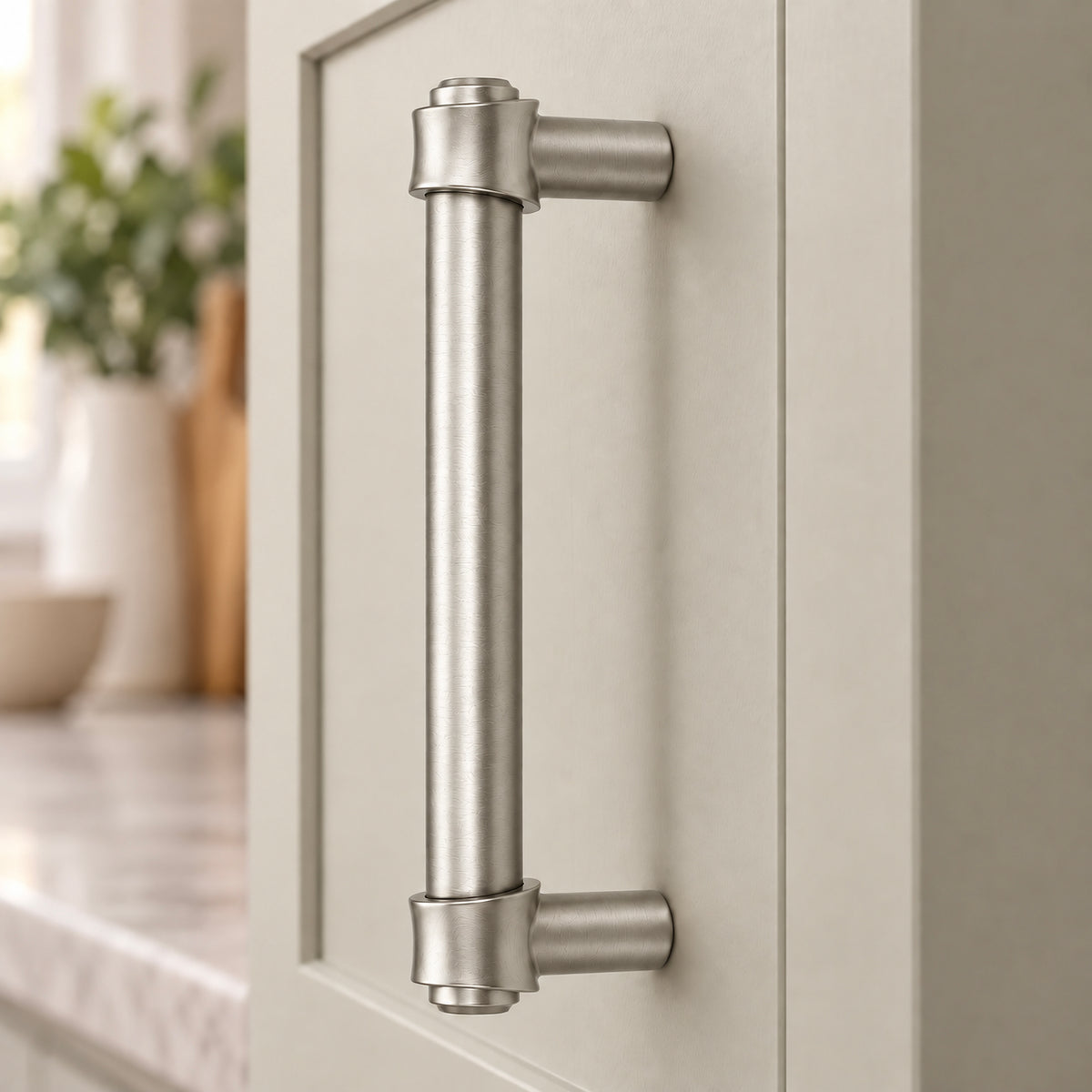 FESTIVO LF8270-96BN 4.49" Zinc Alloy+ss201 Brushed Nickel Cabinet Handles Pulls, Bar-Shape Two-Holes 5 Packs