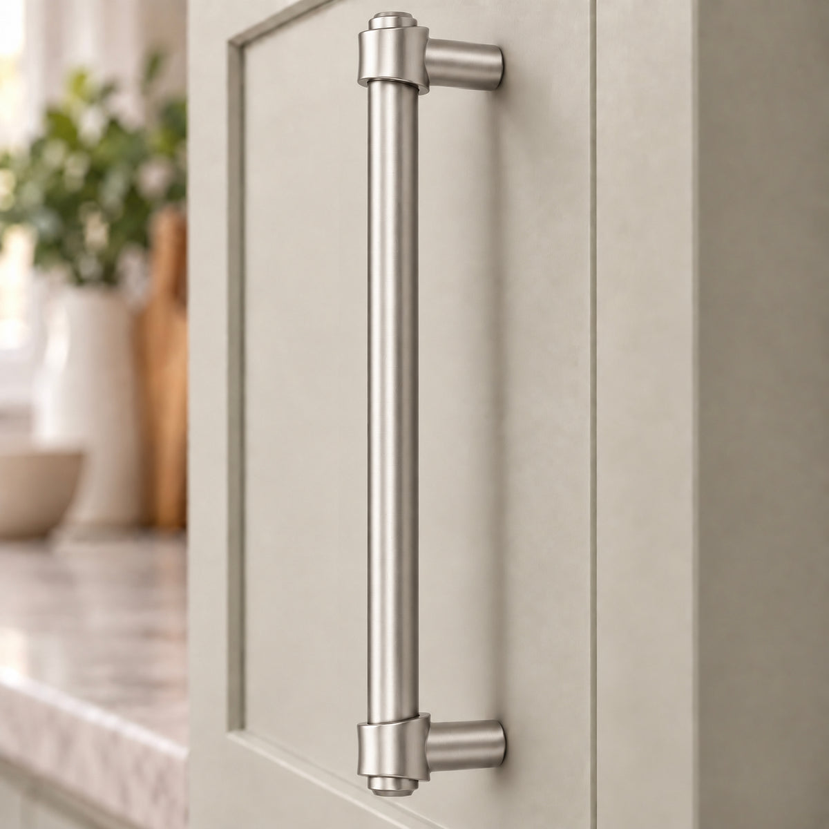 FESTIVO LF8270-160BN 7.01" Zinc Alloy+ss201 Brushed Nickel Cabinet Handles Pulls, Bar-Shape Two-Holes 5 Packs