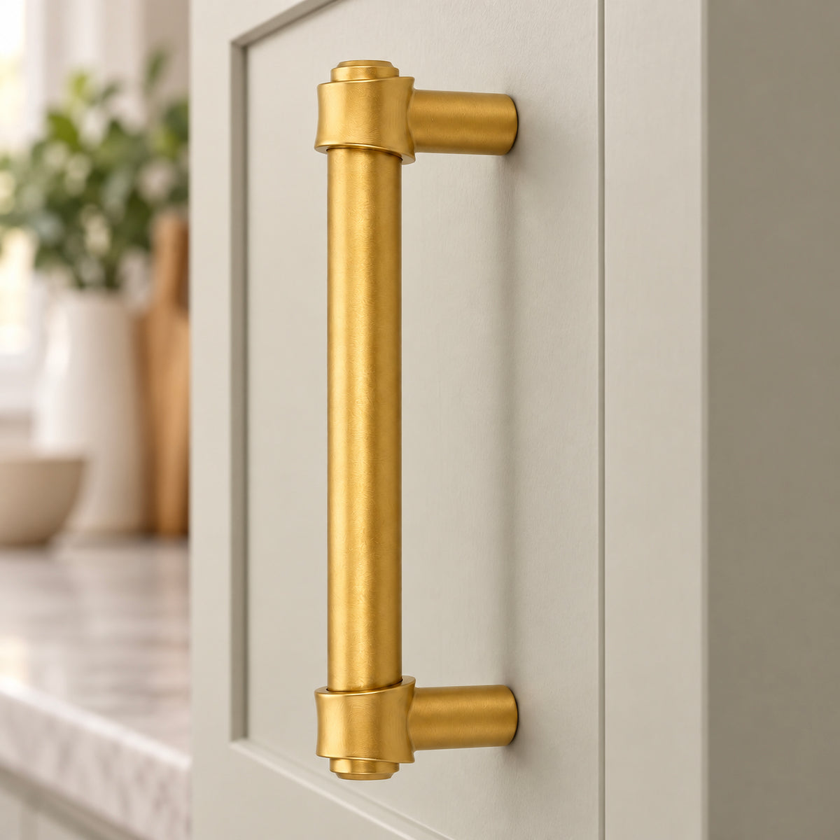 FESTIVO LF8270-96BGB 4.49" Zinc Alloy+ss201 Gold Brass Cabinet Handles Pulls, Bar-Shape Two-Holes 5 Packs