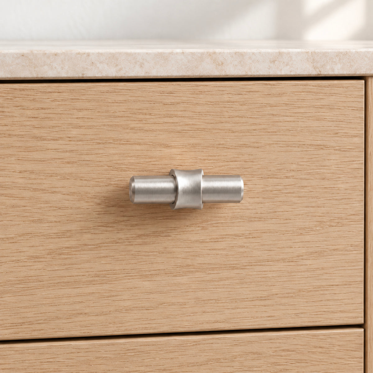 FESTIVO LF4072-BN 1.73" Zinc Alloy Brushed Nickel Cabinet Handles Pulls, Round T-Shape Bar Single Hole 10 Packs