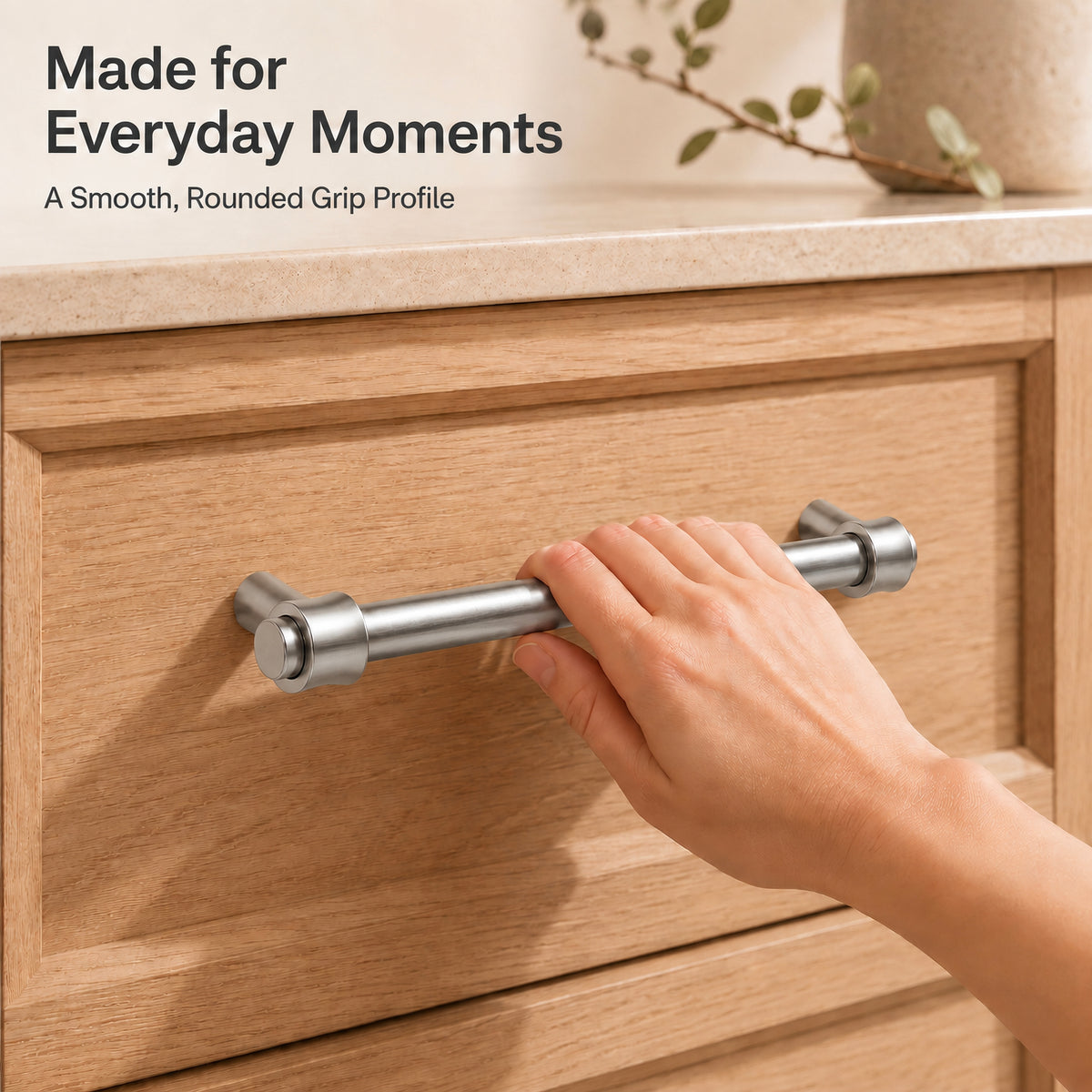 FESTIVO LF8270-128BN 5.75" Zinc Alloy+ss201 Brushed Nickel Cabinet Handles Pulls, Bar-Shape Two-Holes 5 Packs