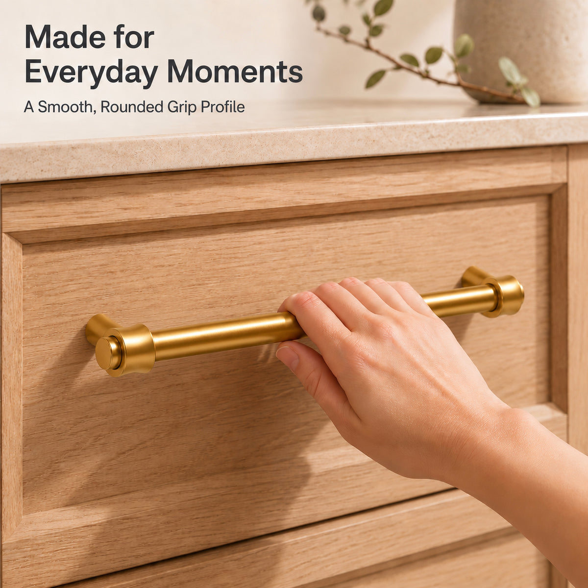 FESTIVO LF8270-160BGB 7.01" Zinc Alloy+ss201 Brushed Gold Brass Cabinet Handles Pulls, Bar-Shape Two-Holes 5 Packs