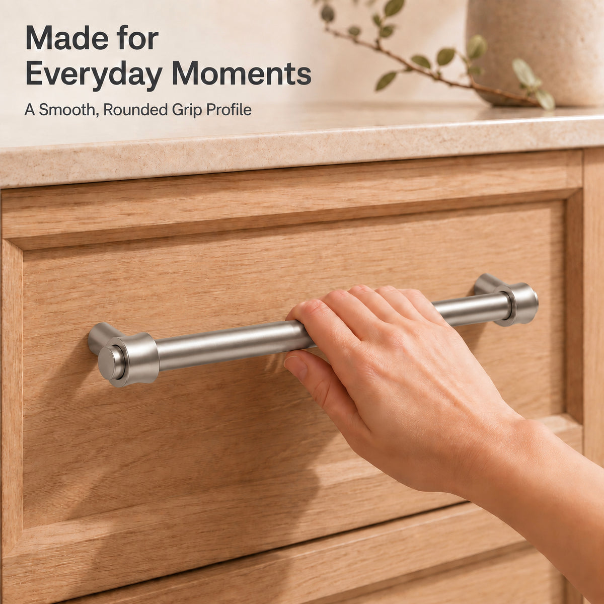 FESTIVO LF8270-160BN 7.01" Zinc Alloy+ss201 Brushed Nickel Cabinet Handles Pulls, Bar-Shape Two-Holes 5 Packs