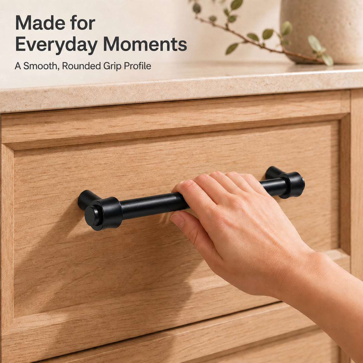 FESTIVO LF8270-128MB 5.75" Zinc Alloy+ss201 Matte Black Cabinet Handles Pulls, Bar-Shape Two-Holes 5 Packs