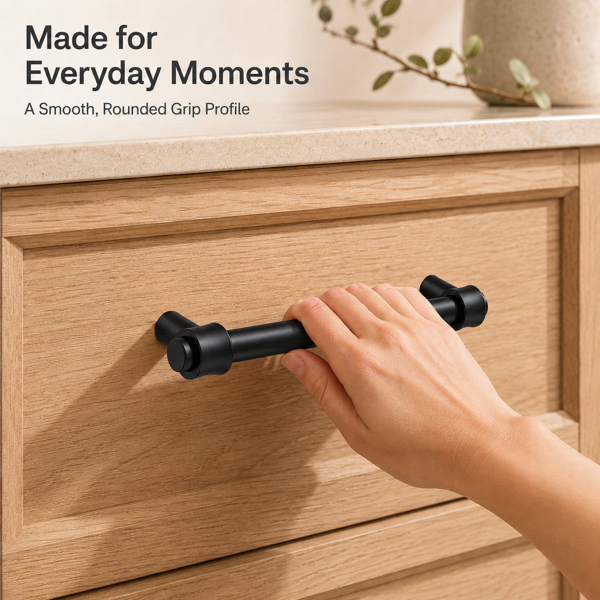 FESTIVO LF8270-96MB 4.49" Zinc Alloy+ss201 Matte Black Cabinet Handles Pulls, Bar-Shape Two-Holes 5 Packs