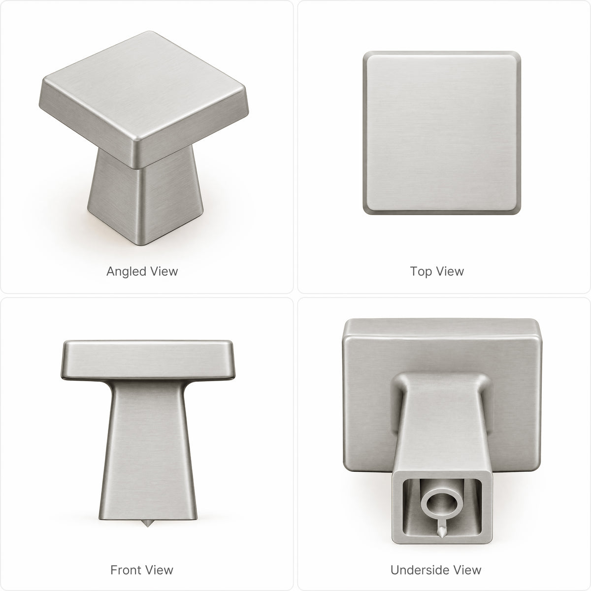 FESTIVO LF4084-BN 1.09" Zinc Alloy Brushed Nickel Cabinet Handles Pulls, Square-Shape 10 Packs