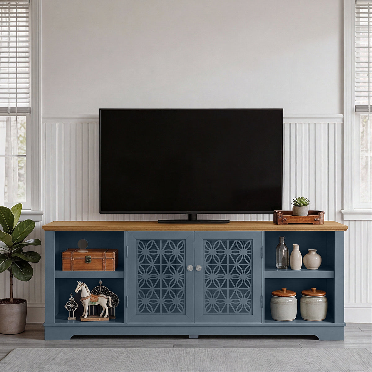 Festivo FTS26916 70" TV Stand-Light Blue