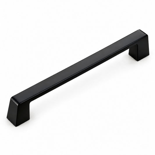 FESTIVO LF8278-160MB 7.24" Zinc Alloy Matte Black Cabinet Handles Pulls, Bar-Shape Two-Holes 5 Packs