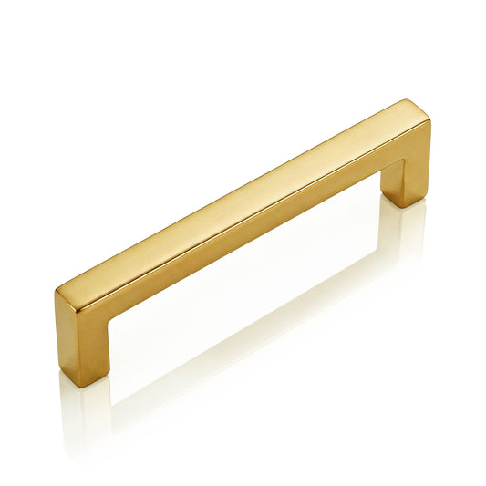 FESTIVO LF8245-96BGB 4.2" Zinc Alloy Brushed Gold Brass Cabinet Handles Pulls, Bar-Shape Two-Holes 5 Packs