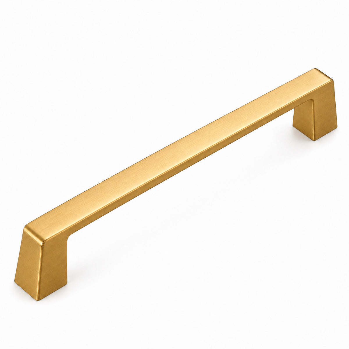 FESTIVO LF8278-128BGB 5.98" Zinc Alloy Brushed Gold Brass Cabinet Handles Pulls, Bar-Shape Two-Holes 5 Packs