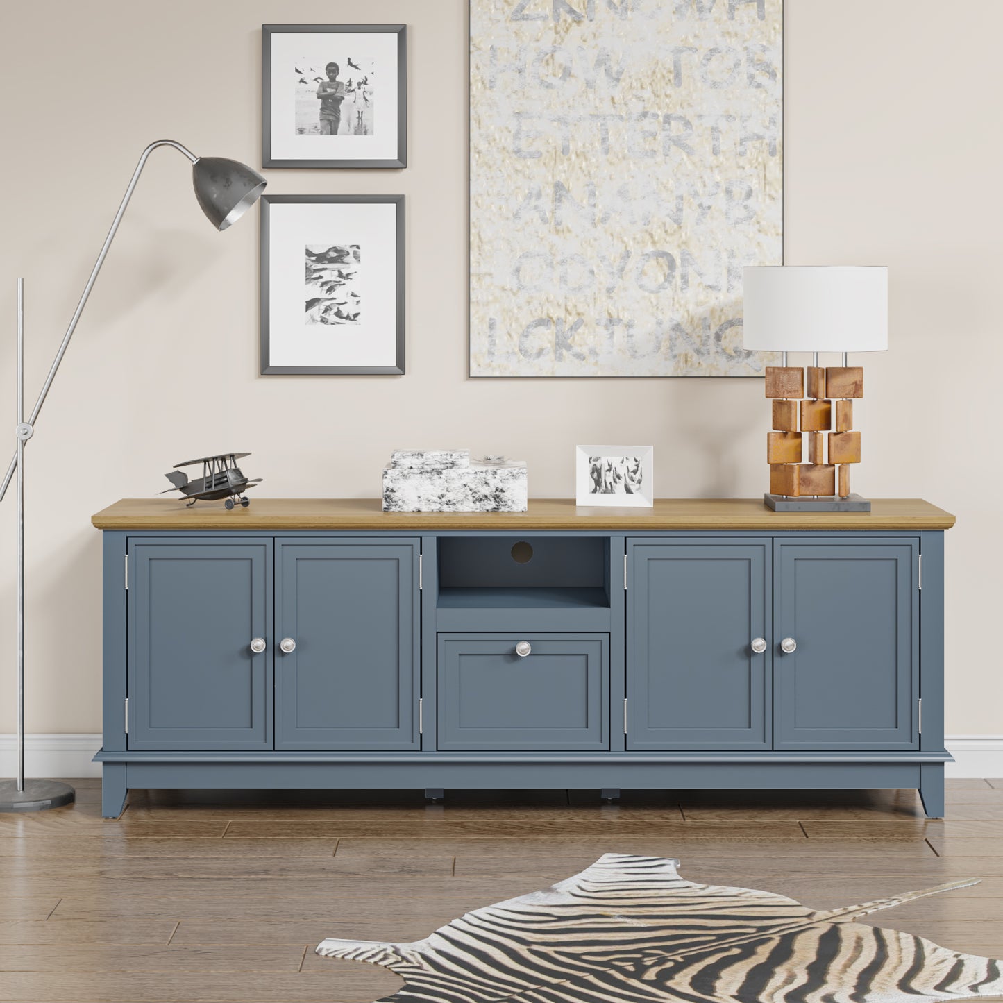 Festivo FTS25424 72" TV Stand-Harmony Blue