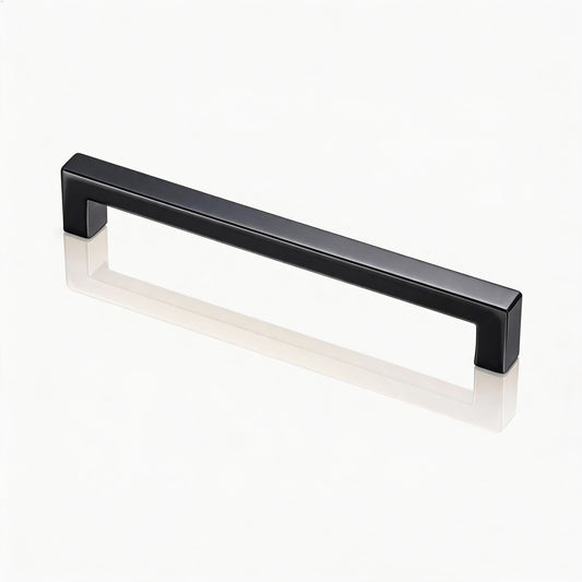 FESTIVO LF8245-128MB 5.4" Zinc Alloy Matte Black Cabinet Handles Pulls, Bar-Shape Two-Holes 5 Packs