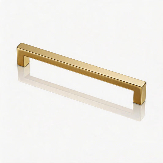 FESTIVO LF8245-128BGB 5.4" Zinc Alloy Brushed Gold Brass Cabinet Handles Pulls, Bar-Shape Two-Holes 5 Packs