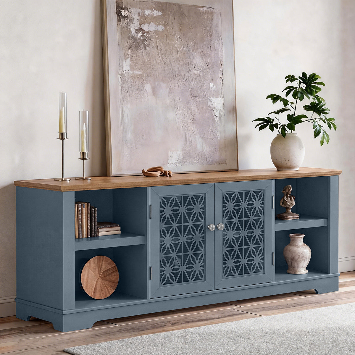 Festivo FTS26916 70" TV Stand-Light Blue