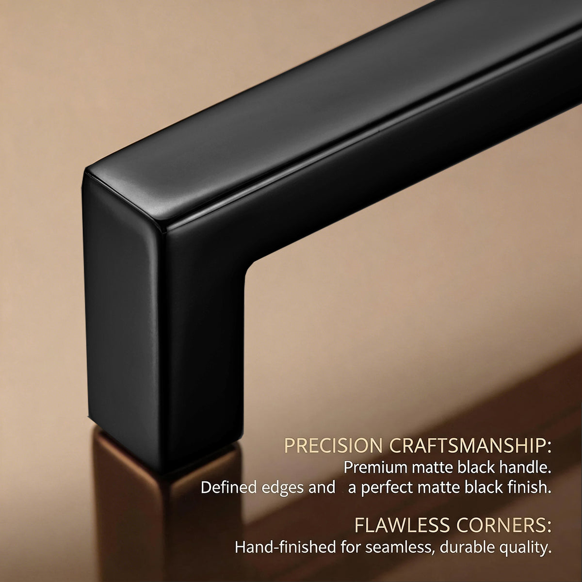 FESTIVO LF8245-128MB 5.4" Zinc Alloy Matte Black Cabinet Handles Pulls, Bar-Shape Two-Holes 5 Packs