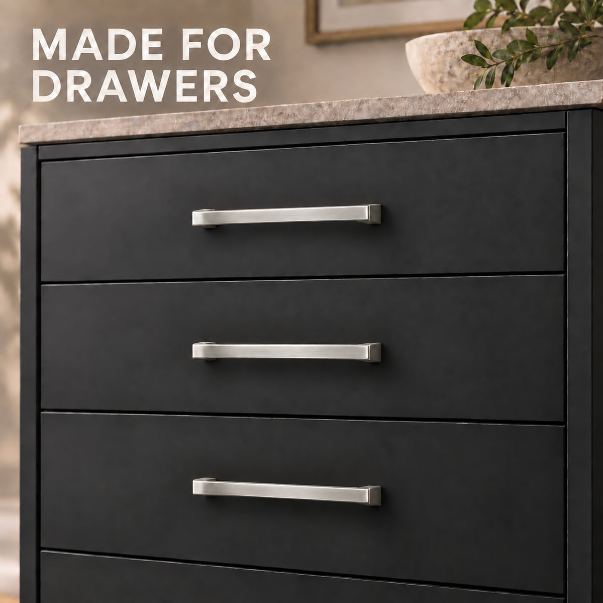 FESTIVO LF8278-160BN 7.24" Zinc Alloy Brushed Nickel Cabinet Handles Pulls, Bar-Shape Two-Holes 5 Packs
