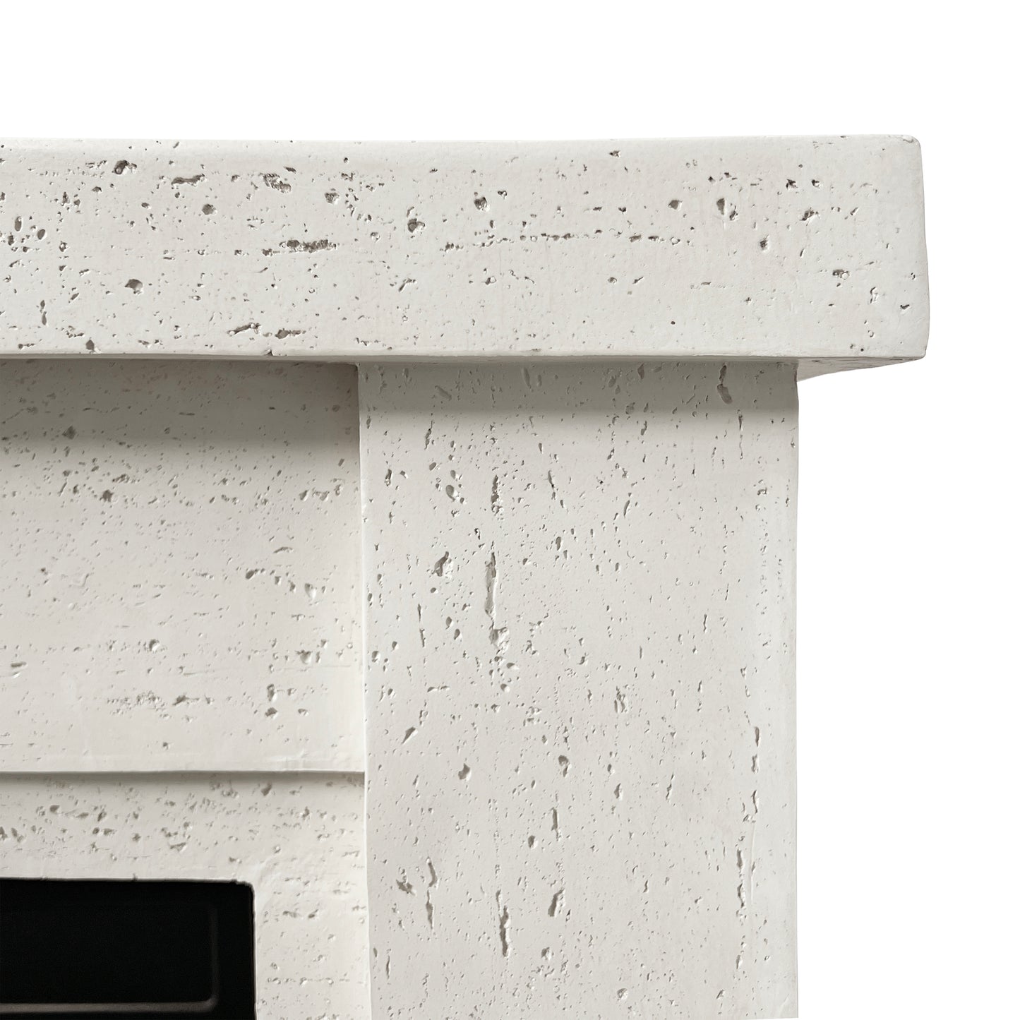 Festivo FFP25101 44.5" Electric Fireplace MGO Mantel with a Natural Stone–Look Finish-Ivory Travertine