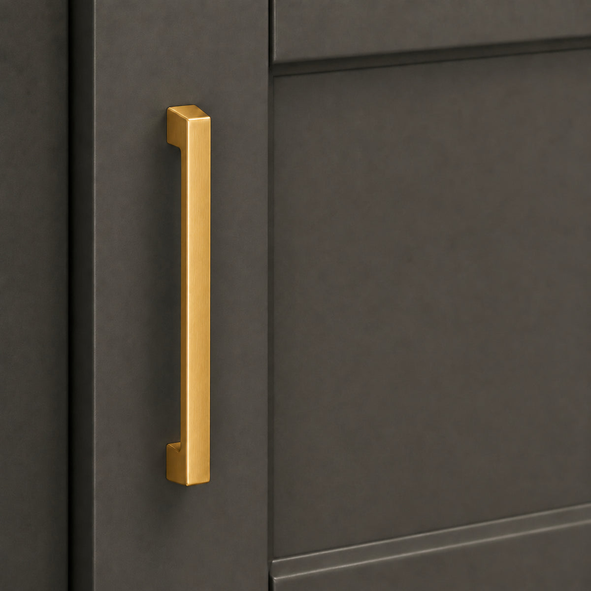 FESTIVO LF8278-128BGB 5.98" Zinc Alloy Brushed Gold Brass Cabinet Handles Pulls, Bar-Shape Two-Holes 5 Packs