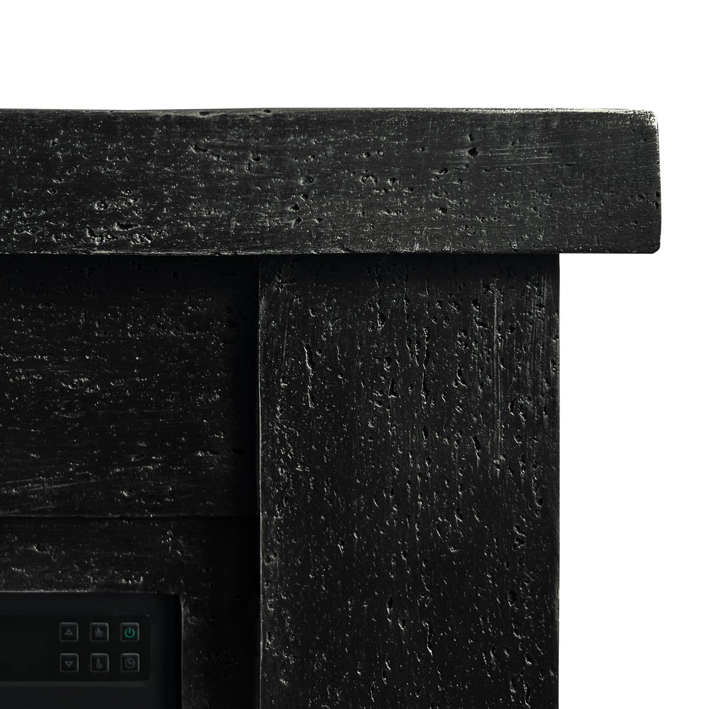 Festivo FFP25102 44.5" Electric Fireplace MGO Mantel with a Natural Stone–Look Finish-Black Travertine