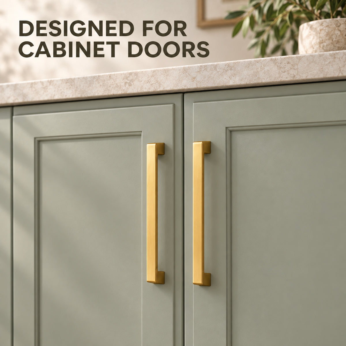 FESTIVO LF8278-160BGB 7.24" Zinc Alloy Brushed Gold Brass Cabinet Handles Pulls, Bar-Shape Two-Holes 5 Packs