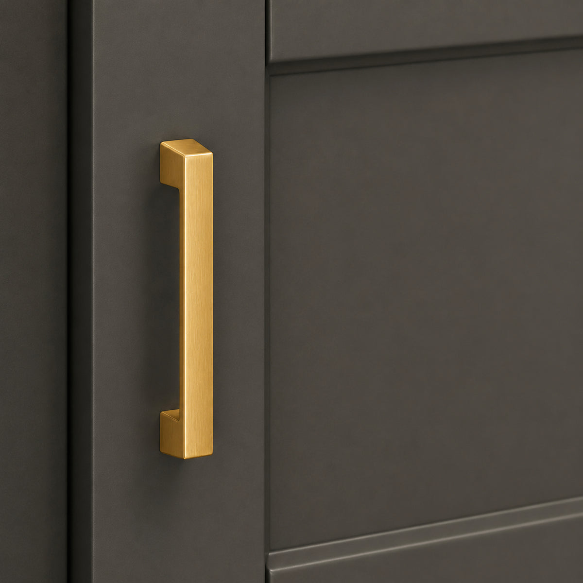 FESTIVO LF8278-96BGB 4.72" Zinc Alloy Brushed Gold Brass Cabinet Handles Pulls, Bar-Shape Two-Holes 5 Packs