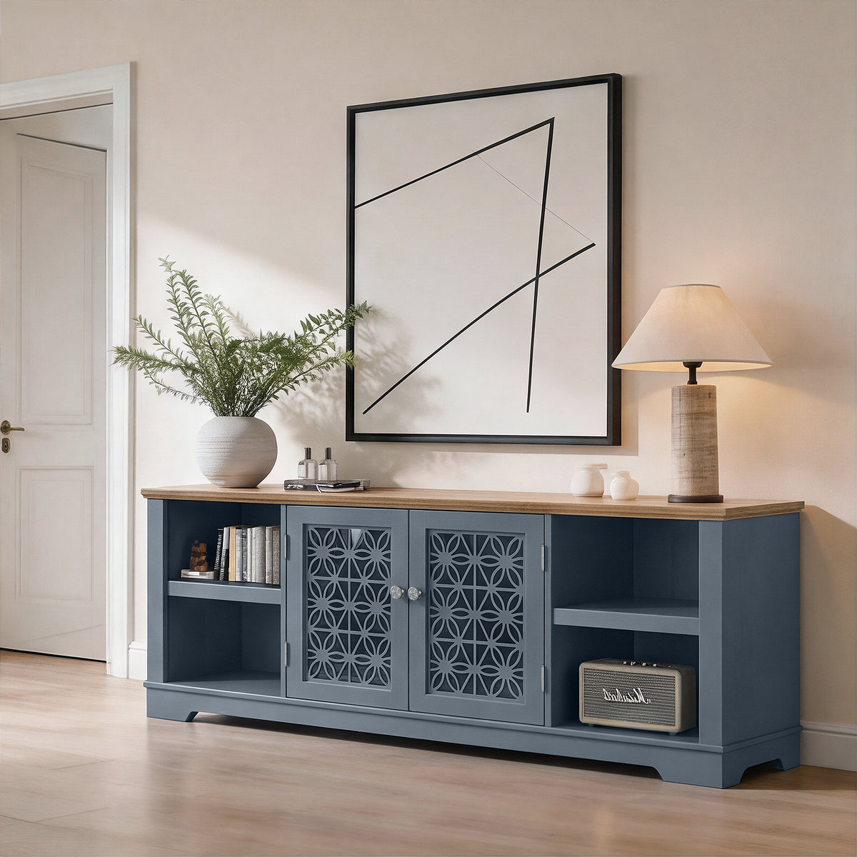 Festivo FTS26916 70" TV Stand-Light Blue