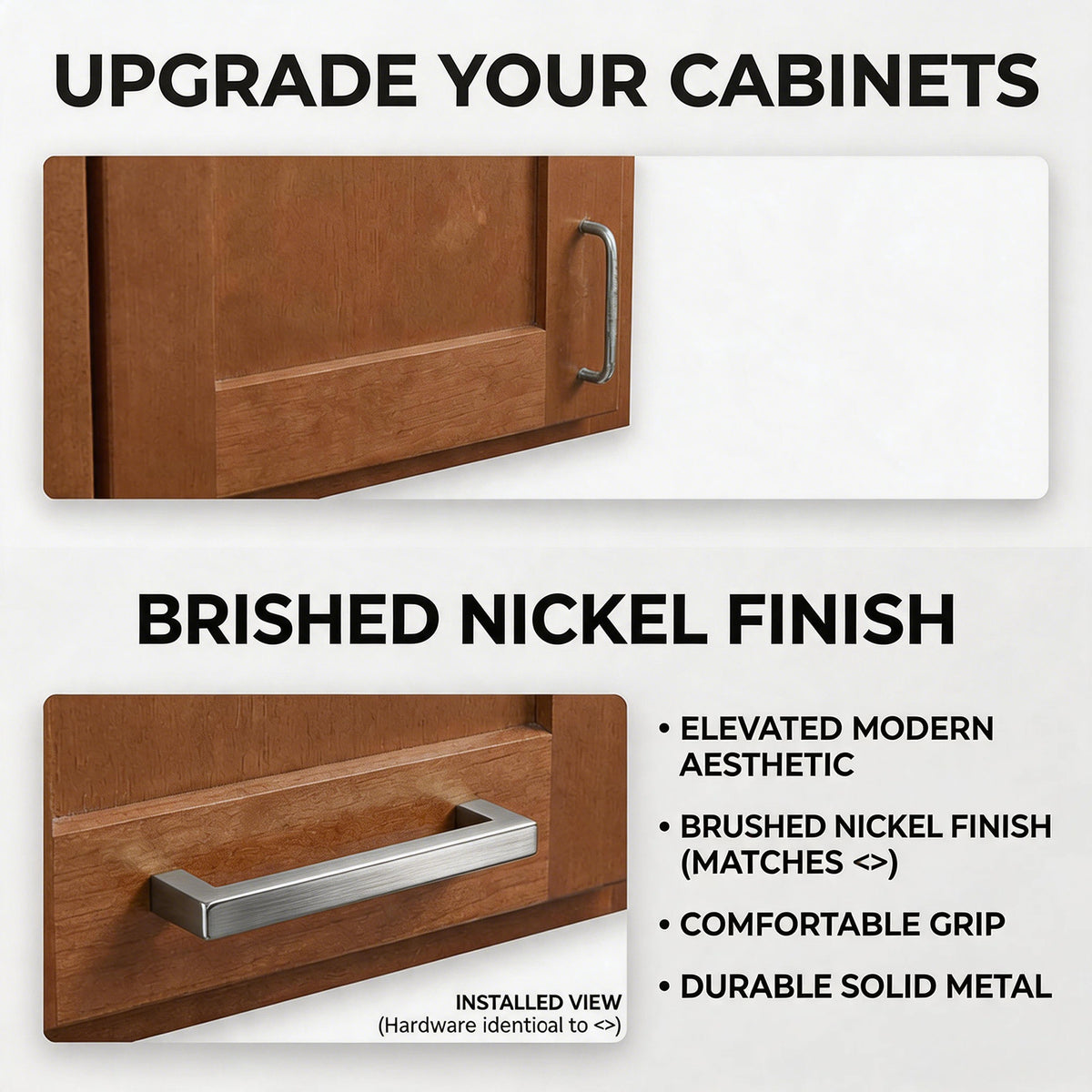 FESTIVO LF8245-96BN 4.2" Zinc Alloy Brushed Nickel Cabinet Handles Pulls, Bar-Shape Two-Holes 5 Packs