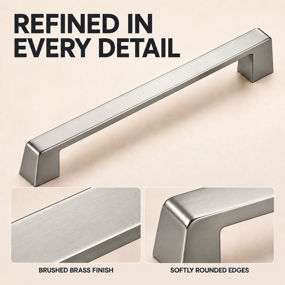 FESTIVO LF8278-160BN 7.24" Zinc Alloy Brushed Nickel Cabinet Handles Pulls, Bar-Shape Two-Holes 5 Packs