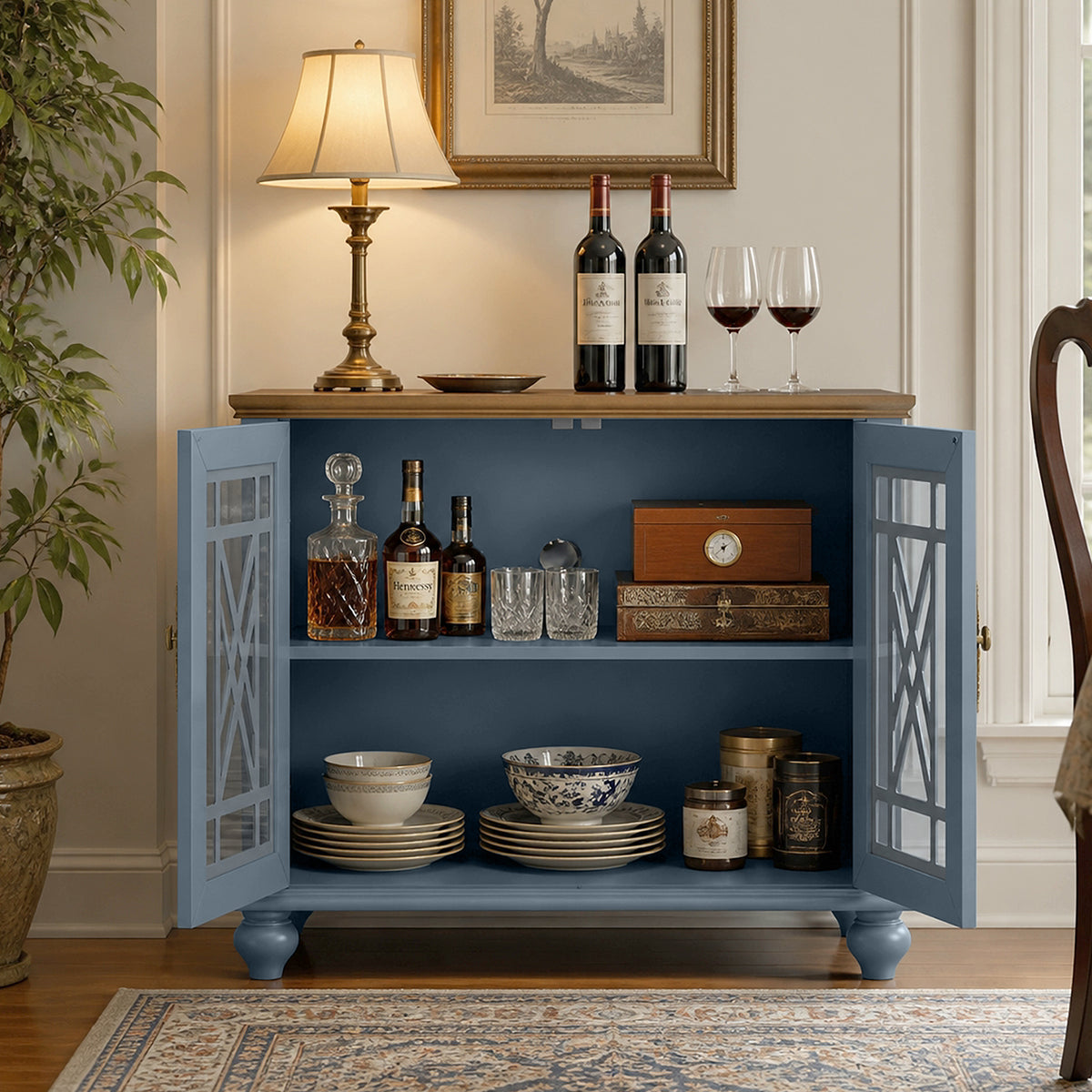 Festivo FCB26425 38" Buffet Sideboard Cabinet-Light Blue