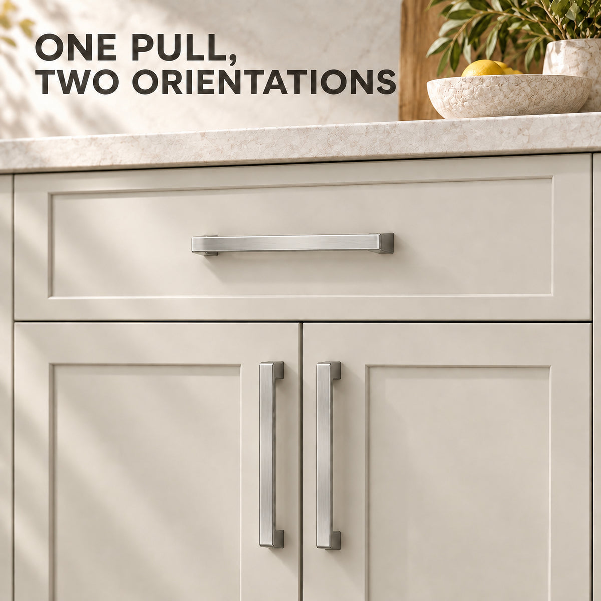 FESTIVO LF8278-160BN 7.24" Zinc Alloy Brushed Nickel Cabinet Handles Pulls, Bar-Shape Two-Holes 5 Packs
