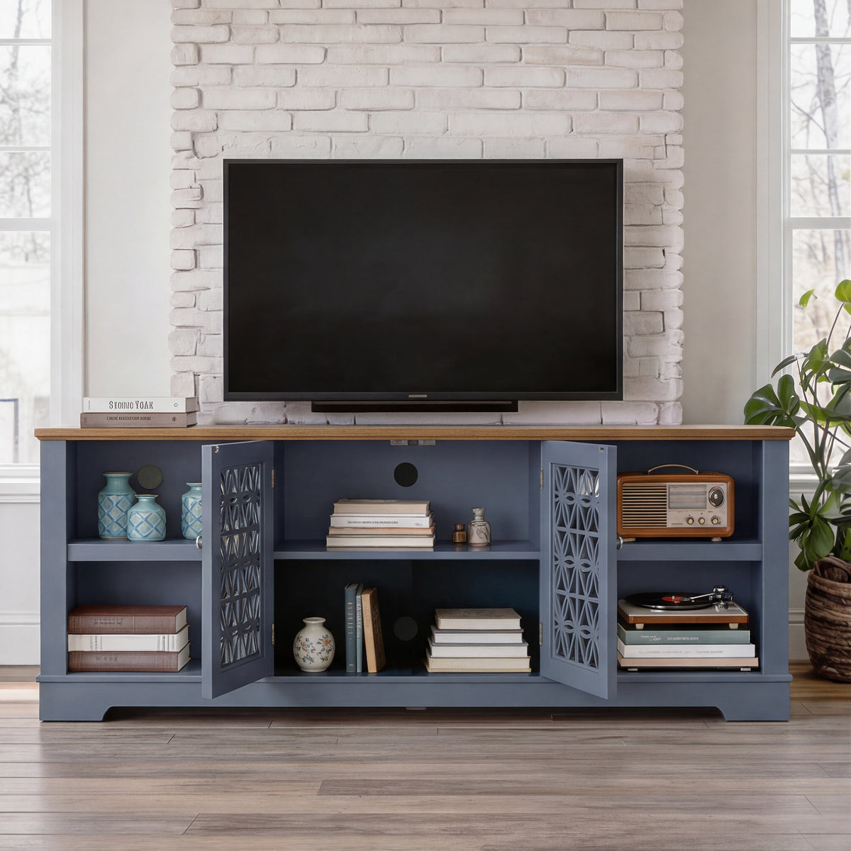 Festivo FTS26916 70" TV Stand-Light Blue