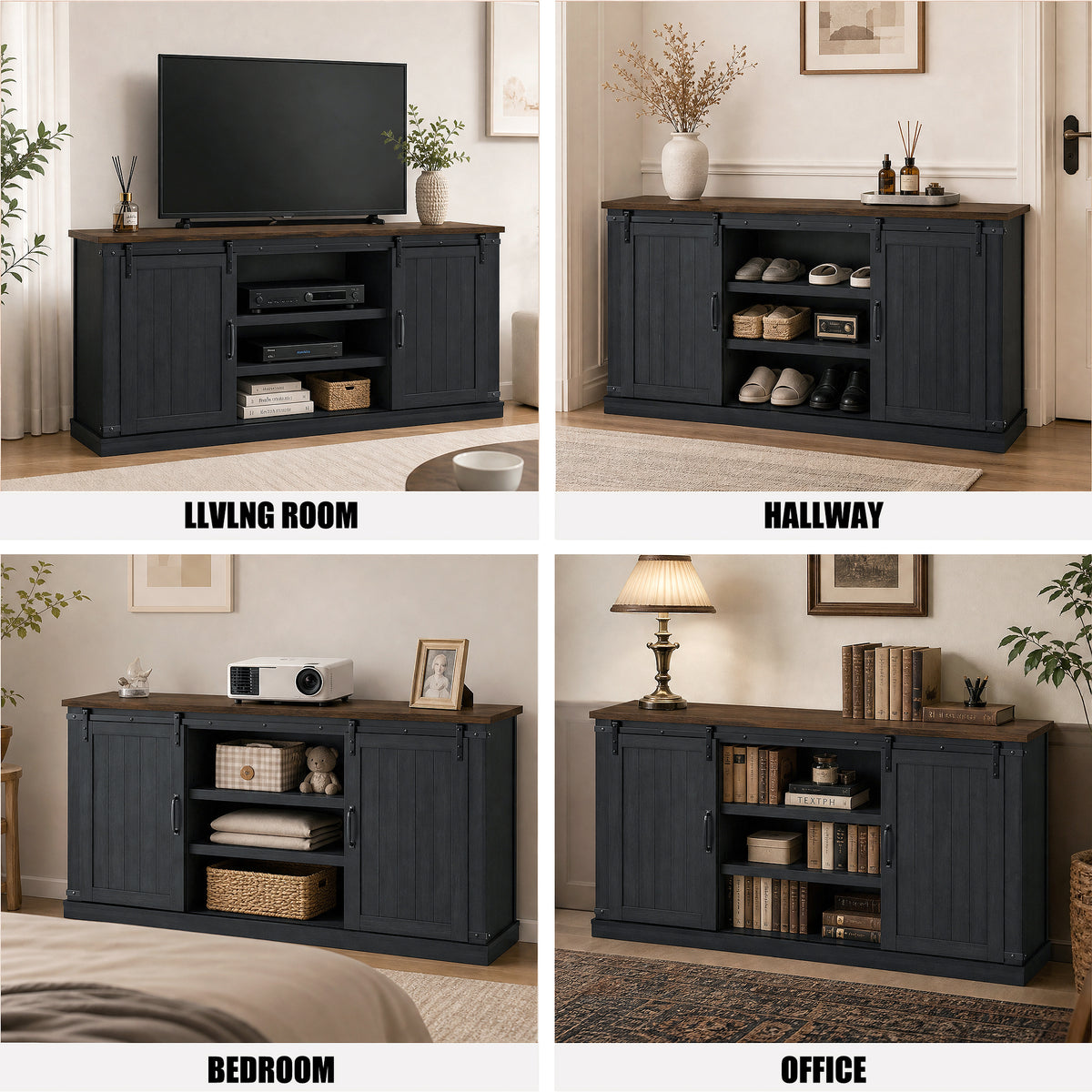 Festivo FTS26751 68" TV Stand-Black