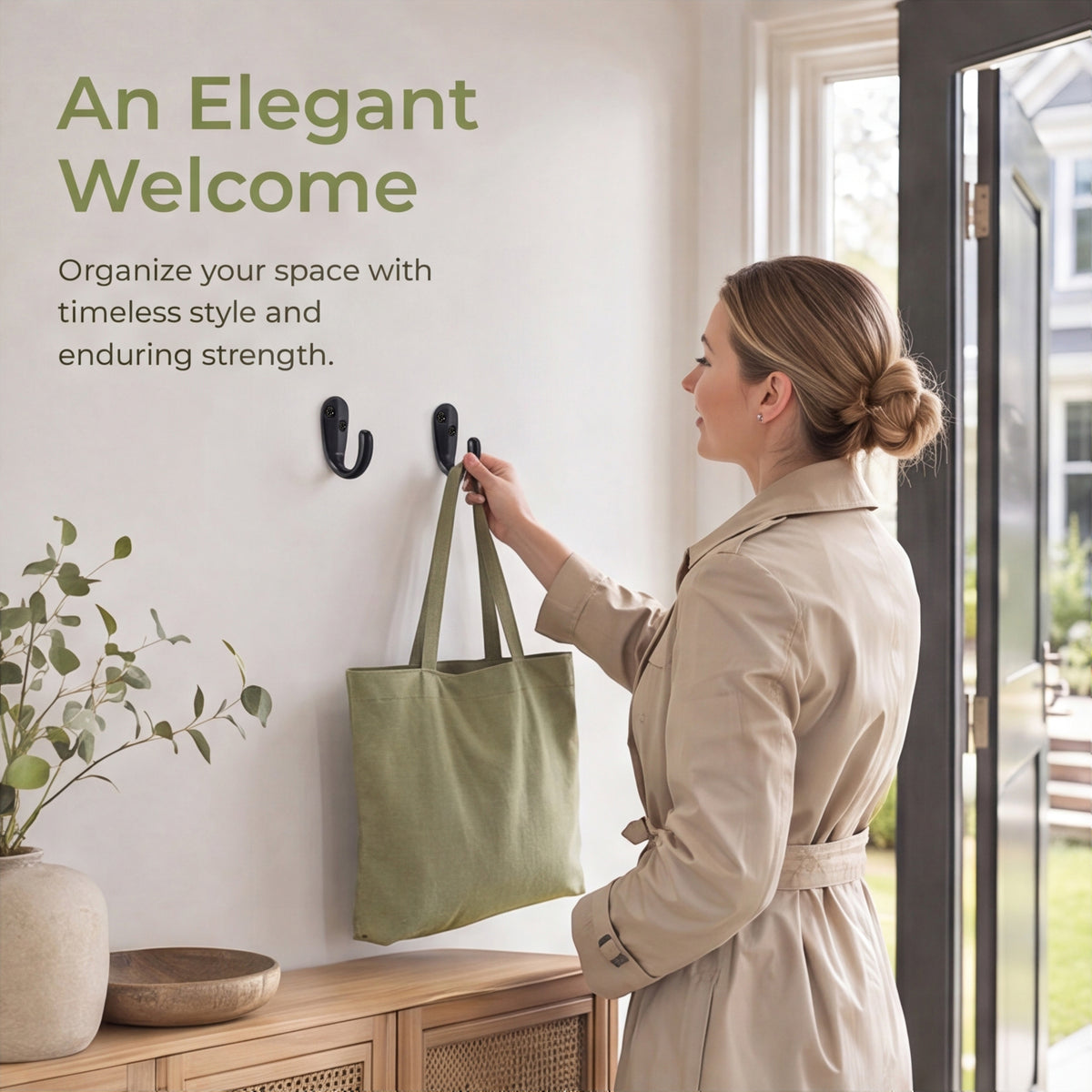 LF6004MB-Matte Black 5 Pack Premium Aluminum Alloy Coat Dual Hooks