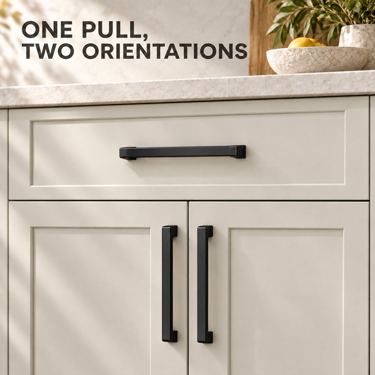 FESTIVO LF8278-160MB 7.24" Zinc Alloy Matte Black Cabinet Handles Pulls, Bar-Shape Two-Holes 5 Packs