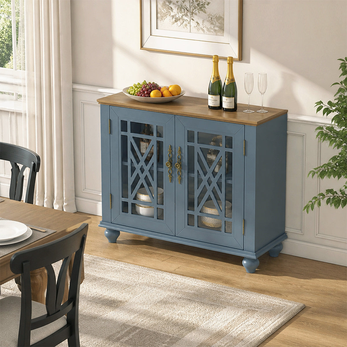 Festivo FCB26425 38" Buffet Sideboard Cabinet-Light Blue