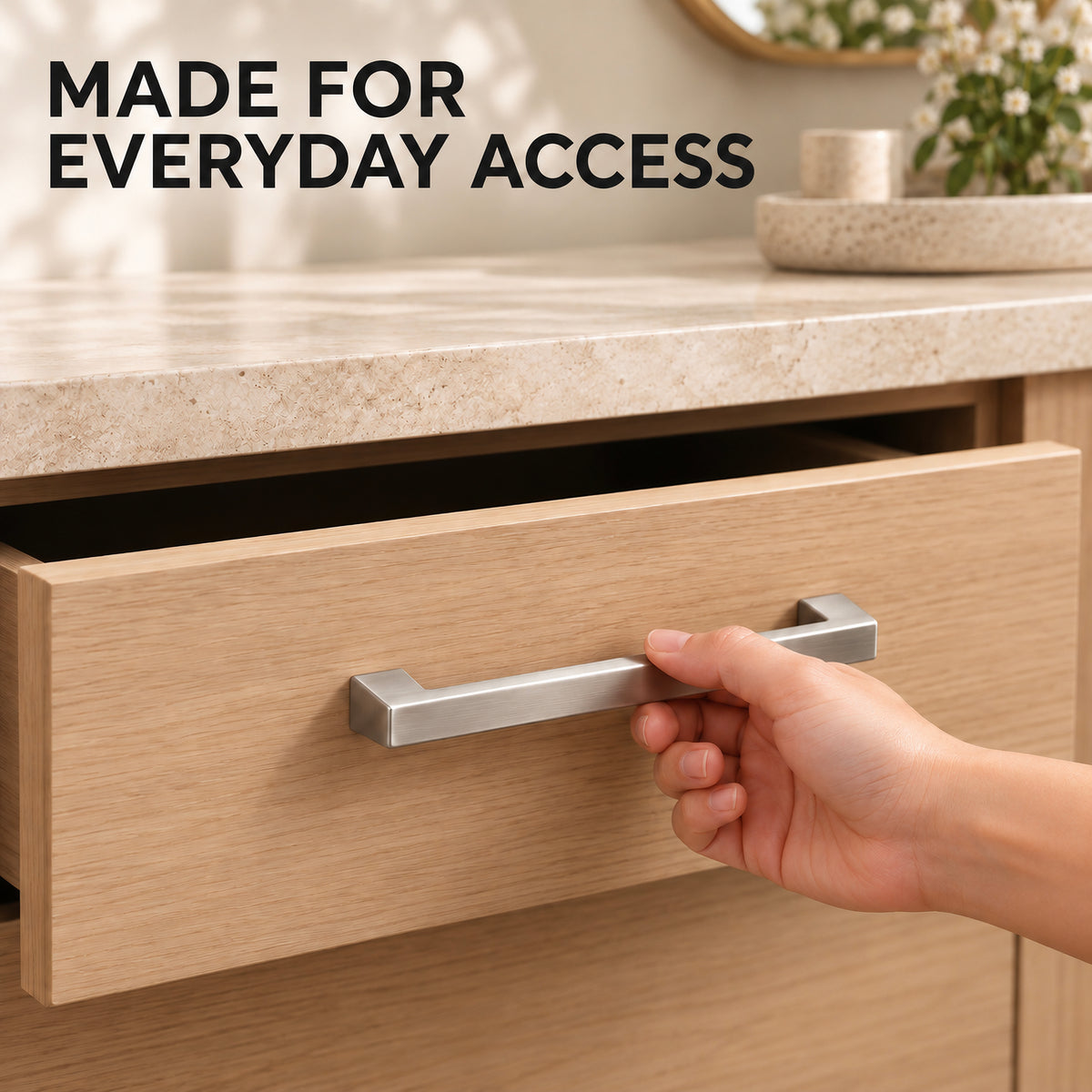 FESTIVO LF8278-160BN 7.24" Zinc Alloy Brushed Nickel Cabinet Handles Pulls, Bar-Shape Two-Holes 5 Packs