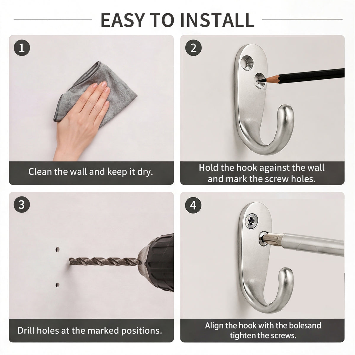 LF6004BN-Brushed Nickel 5 Pack Premium Aluminum Alloy Coat Dual Hooks