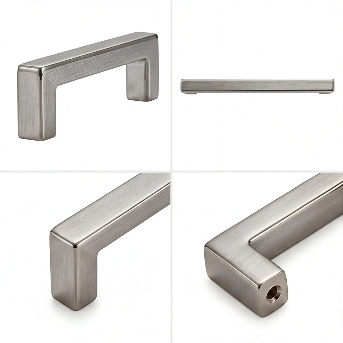 FESTIVO LF8245-128BN 5.4" Zinc Alloy Brushed Nickel Cabinet Handles Pulls, Bar-Shape Two-Holes 5 Packs