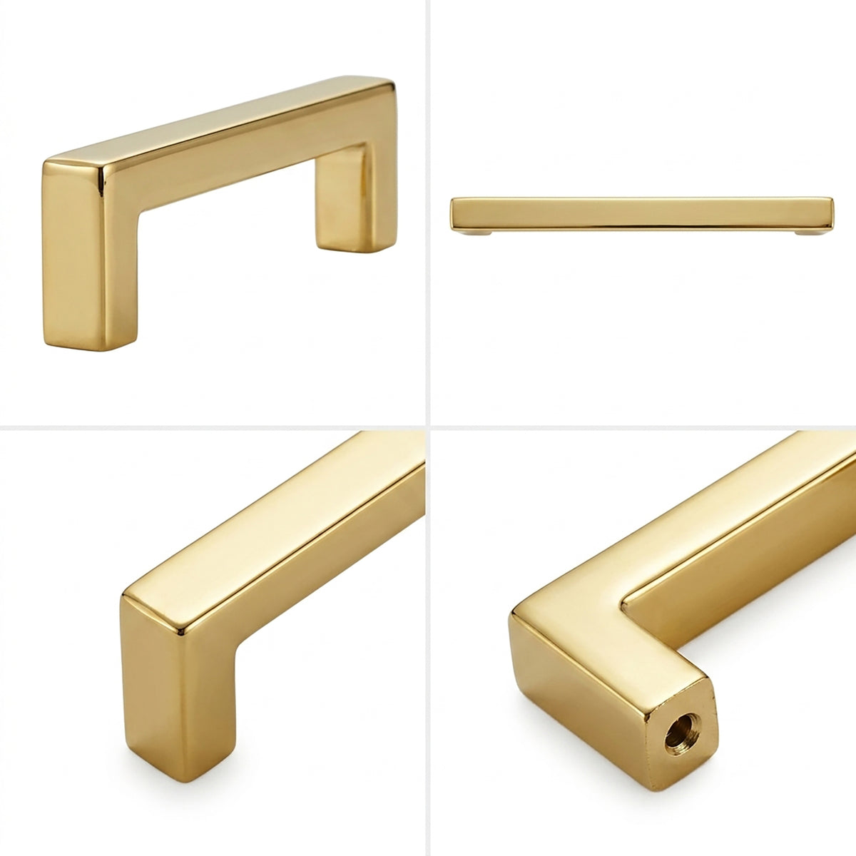 FESTIVO LF8245-96BGB 4.2" Zinc Alloy Brushed Gold Brass Cabinet Handles Pulls, Bar-Shape Two-Holes 5 Packs