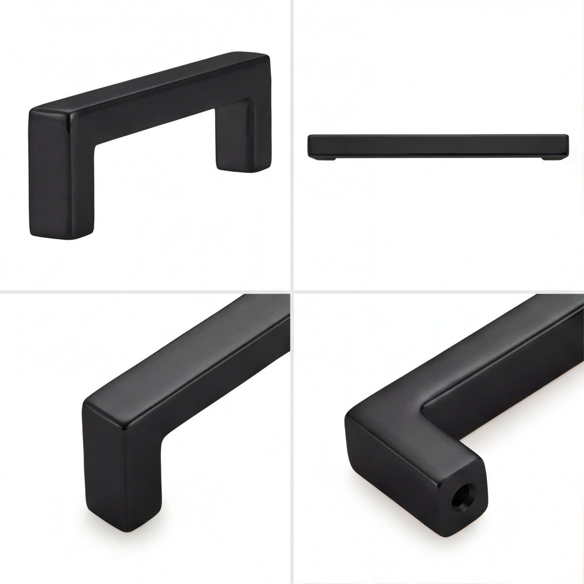FESTIVO LF8245-160MB 6.7" Zinc Alloy Matte Black Cabinet Handles Pulls, Bar-Shape Two-Holes 5 Packs