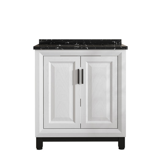 Festivo 30" FBV21012 Freestanding Bathroom Vanity with Marble Top-White
