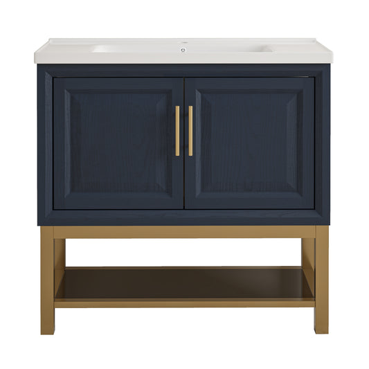 Festivo 36" FBV24230 Freestanding Bathroom Vanity with Ceramic Top-Blue